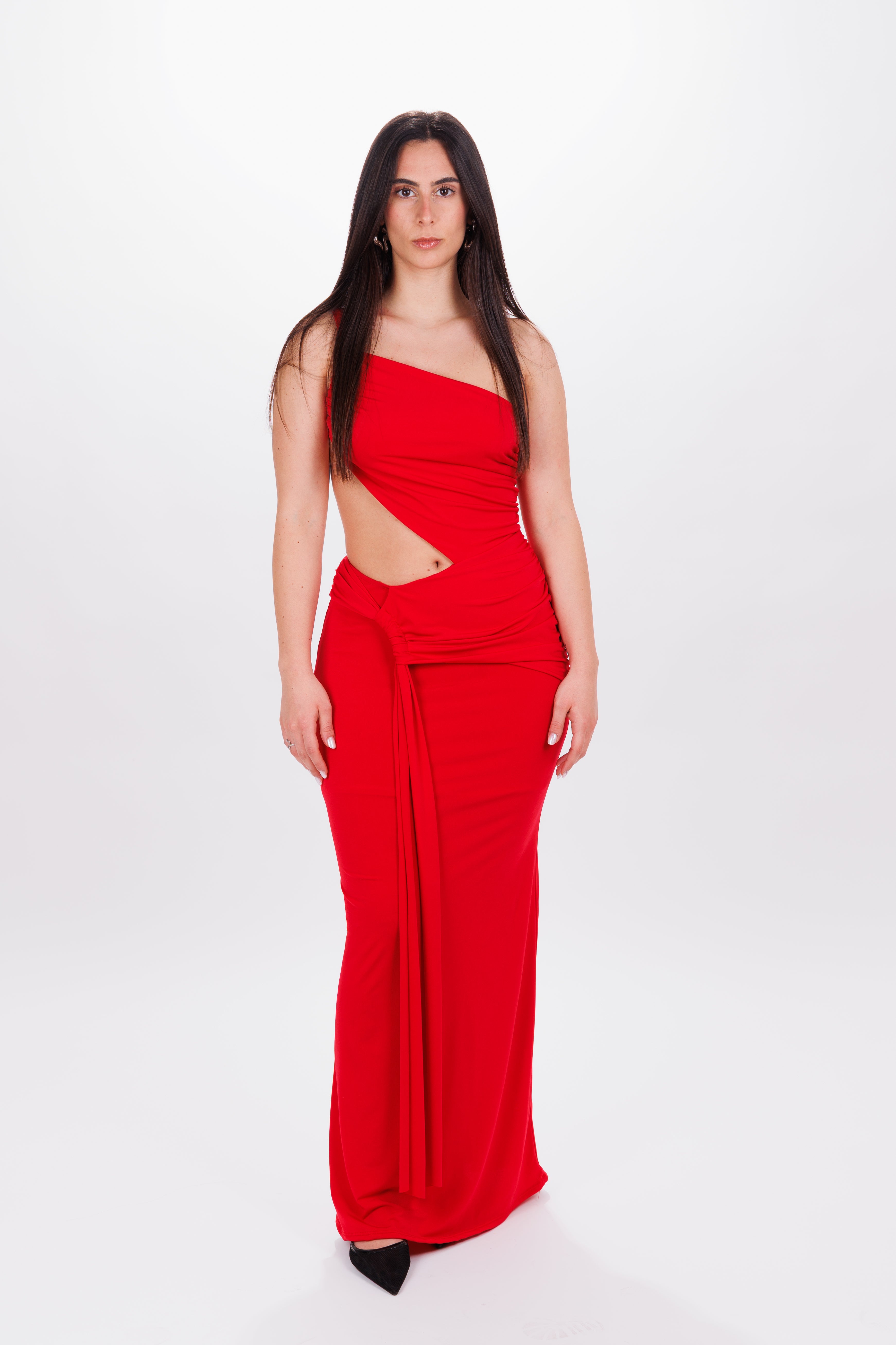 Robe longue rouge Amélie