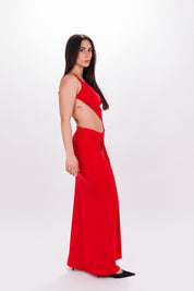 Robe longue rouge Amélie