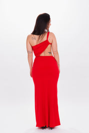 Robe longue rouge Amélie