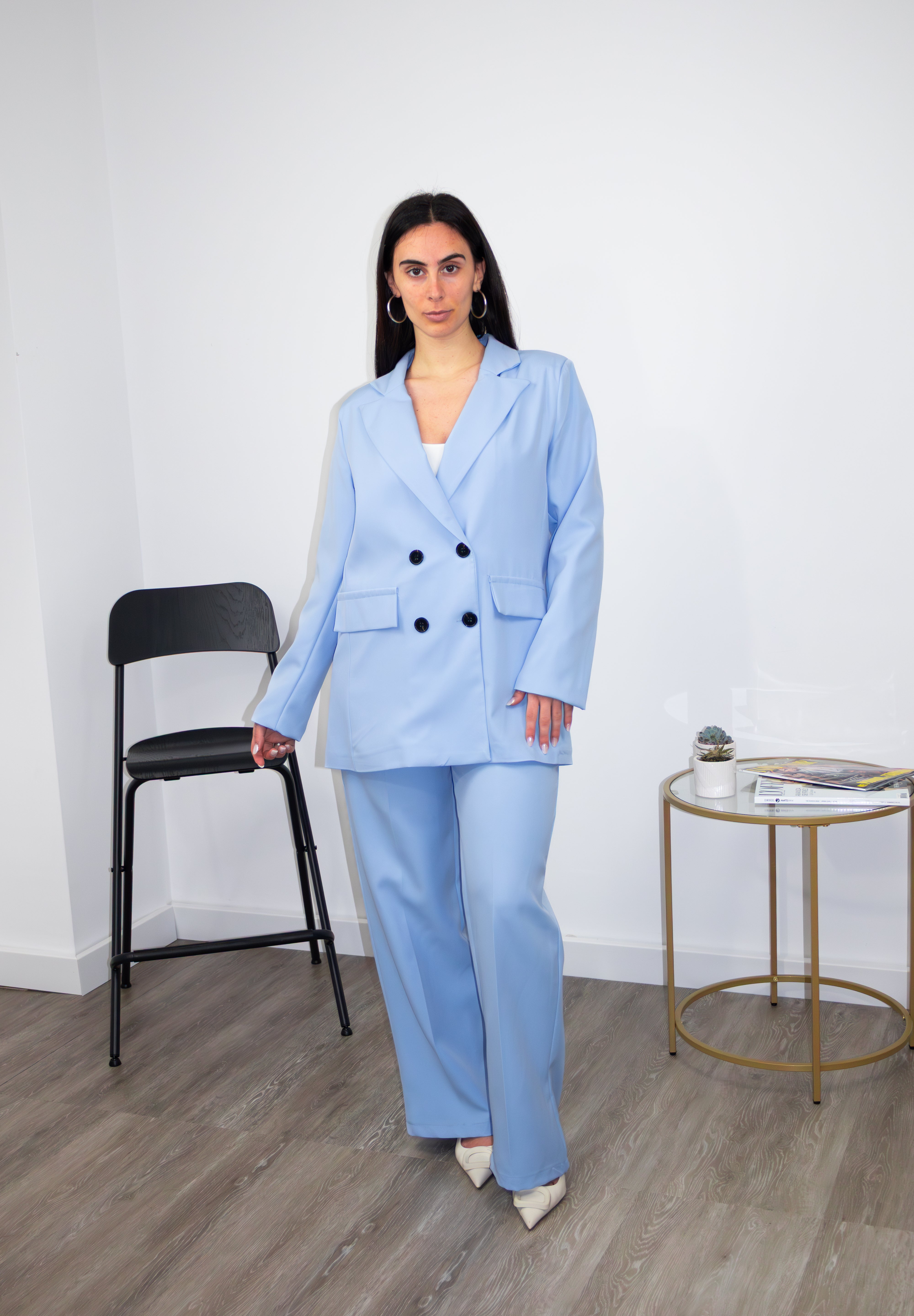 Tailleur doppiopetto azzurro