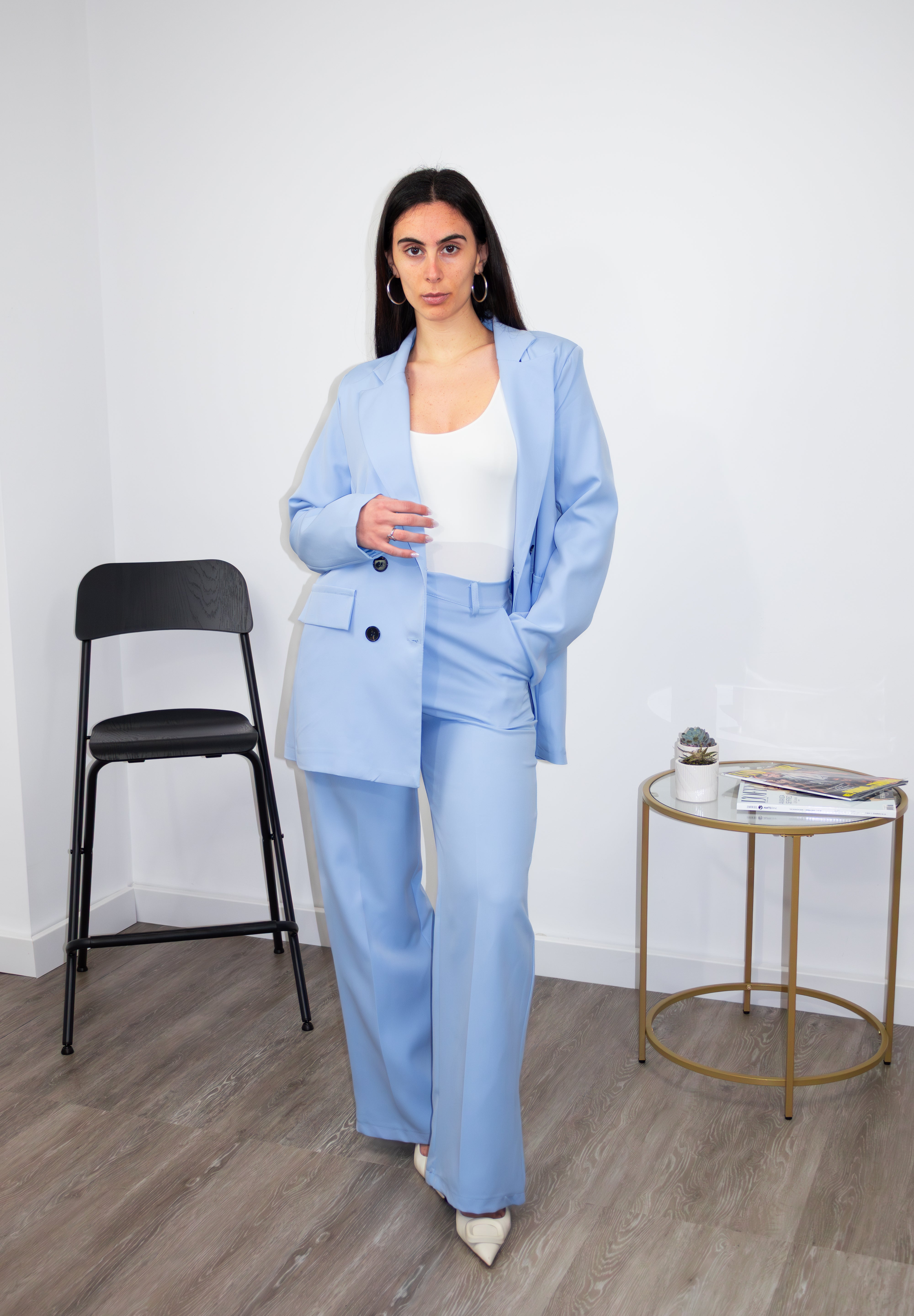 Tailleur doppiopetto azzurro
