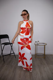 robe à fleurs blanches