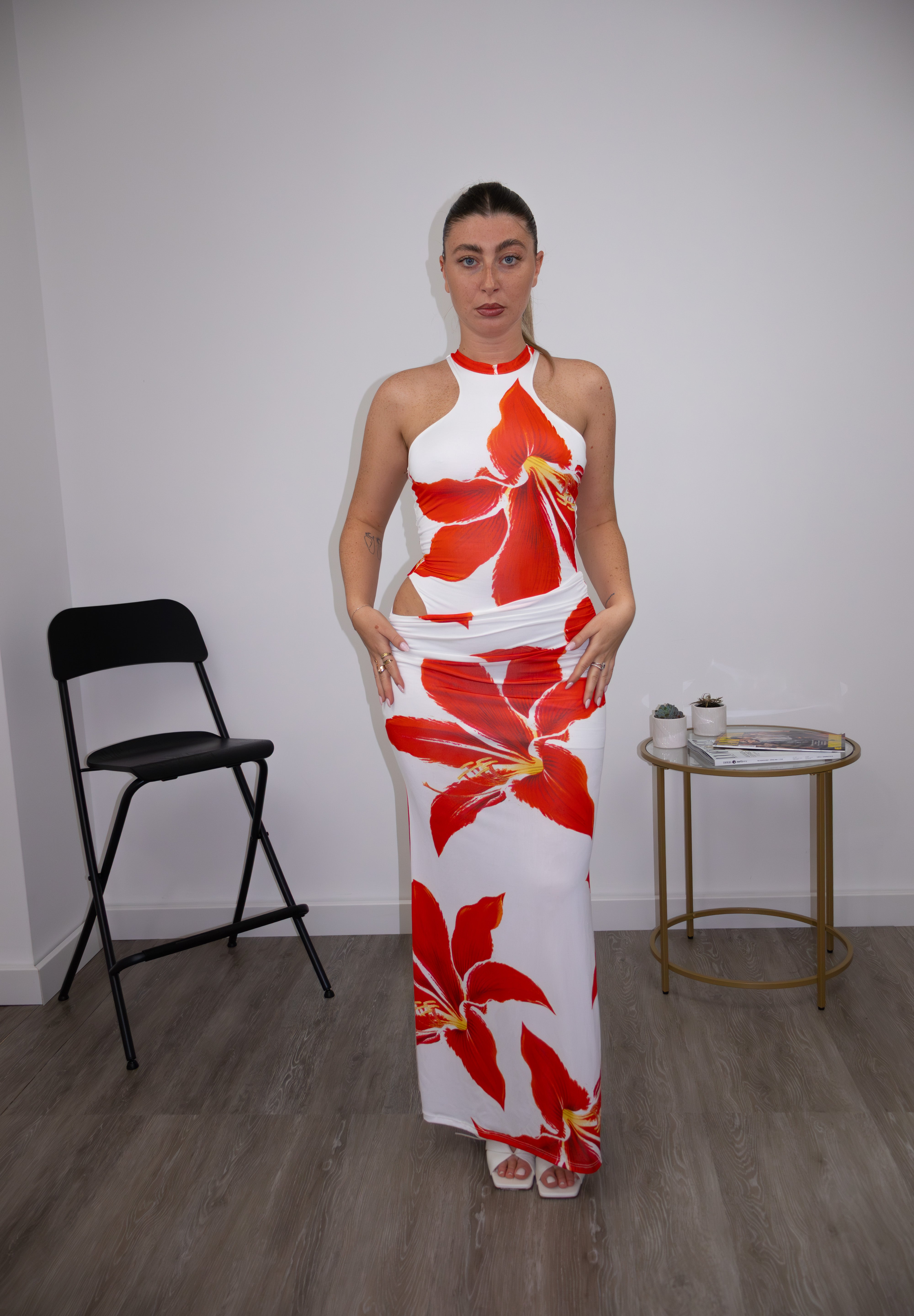 robe à fleurs blanches