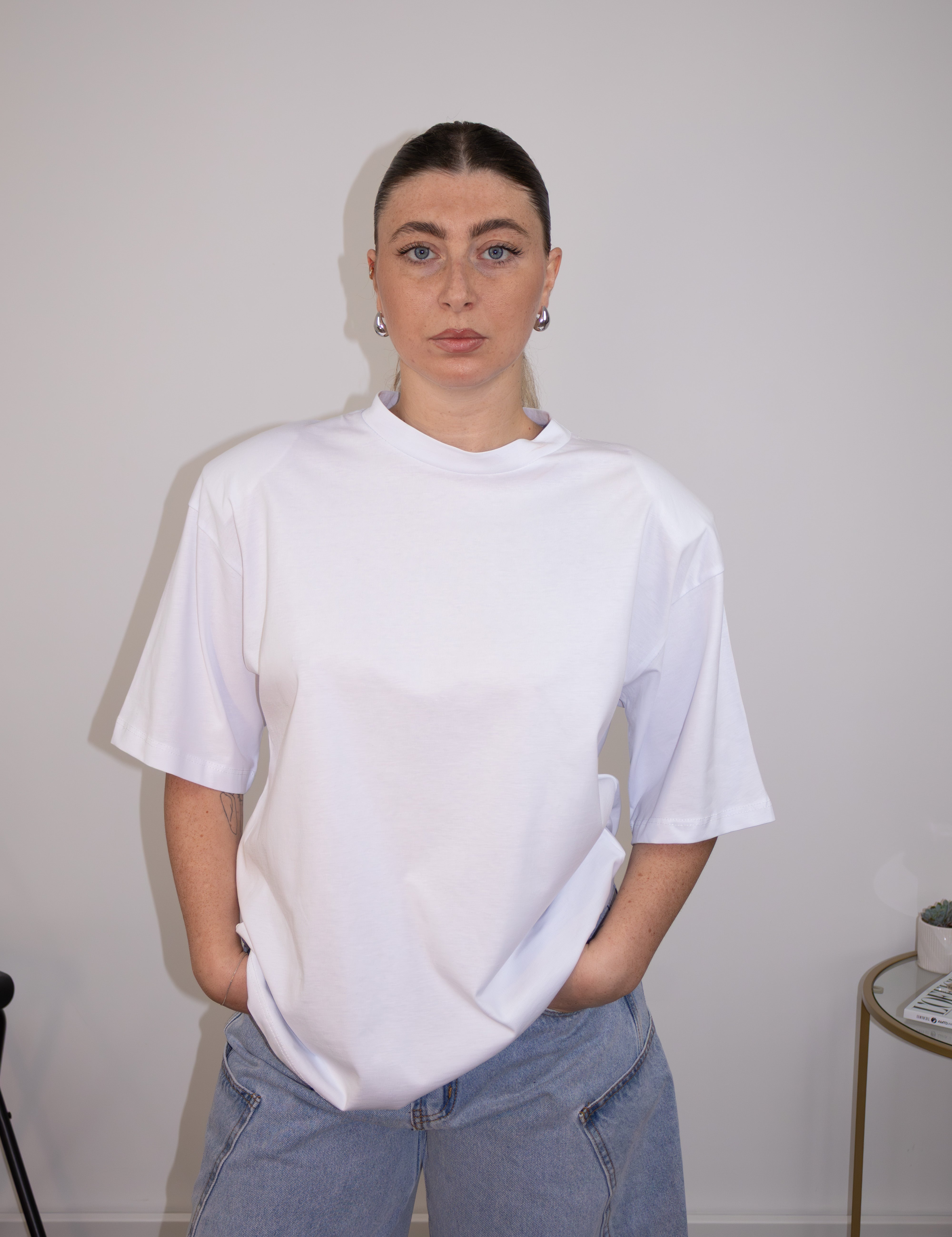 T-shirt oversize à épaulettes