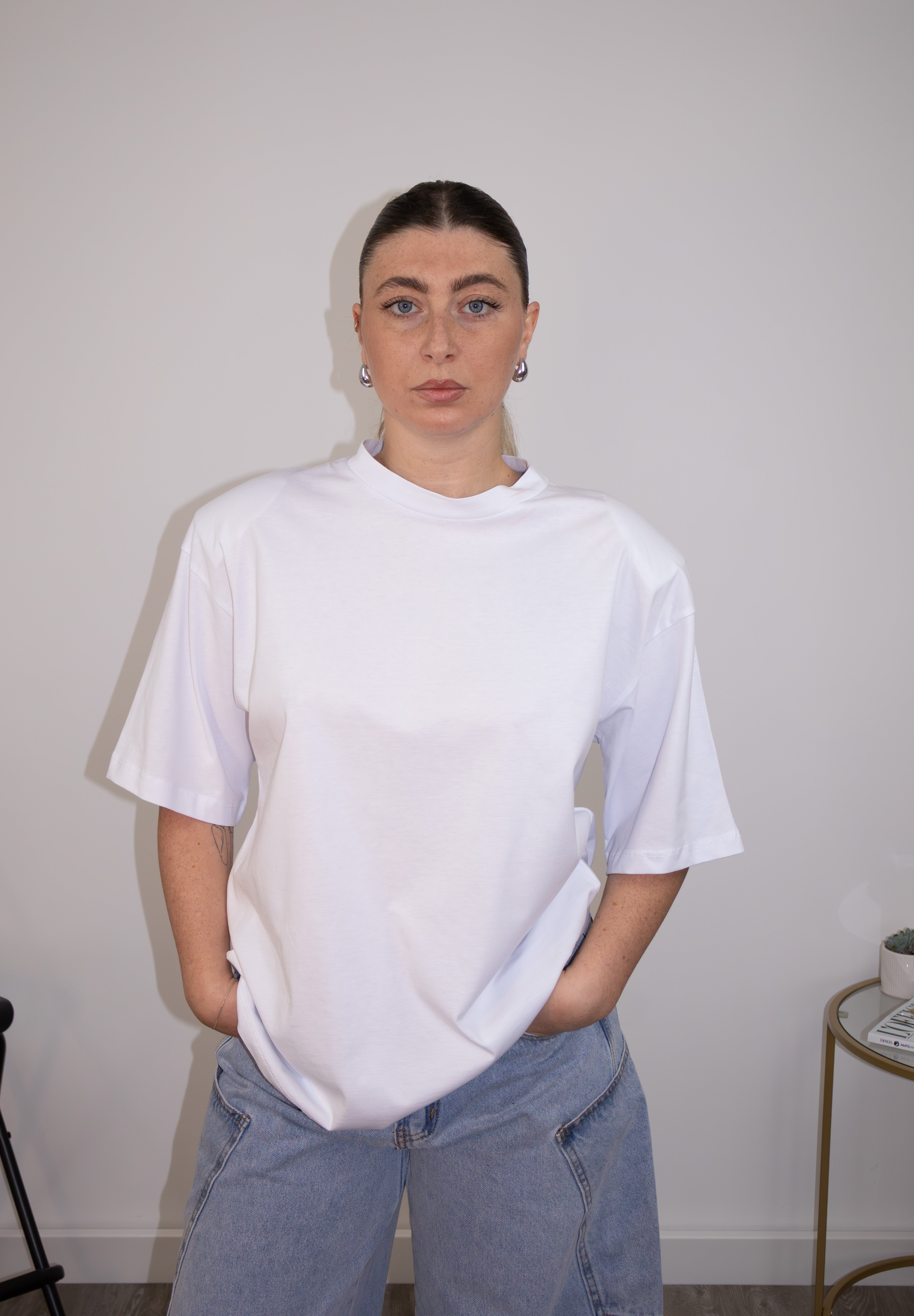 T-shirt oversize à épaulettes