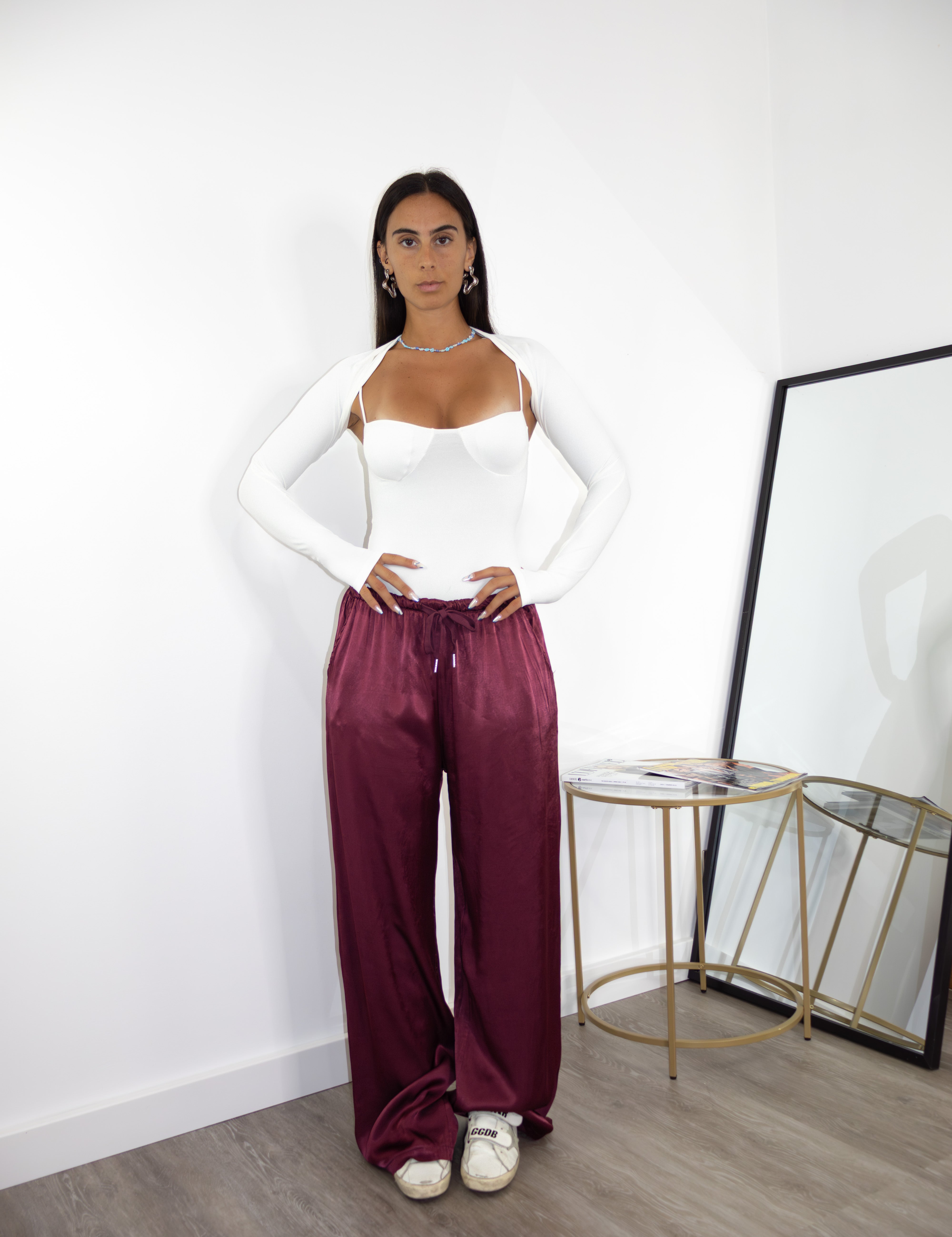 Pantalon en satin